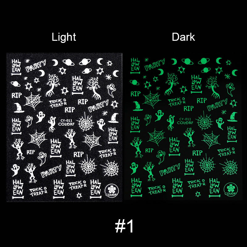 Luminous Halloween Nail Stickers