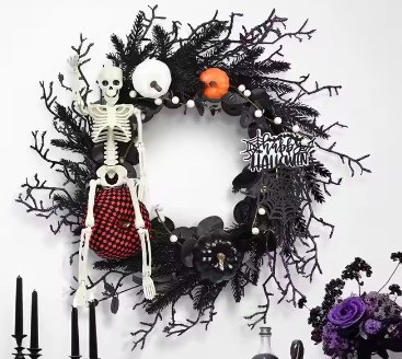 Halloween Skeleton Wreath 💀🎃
