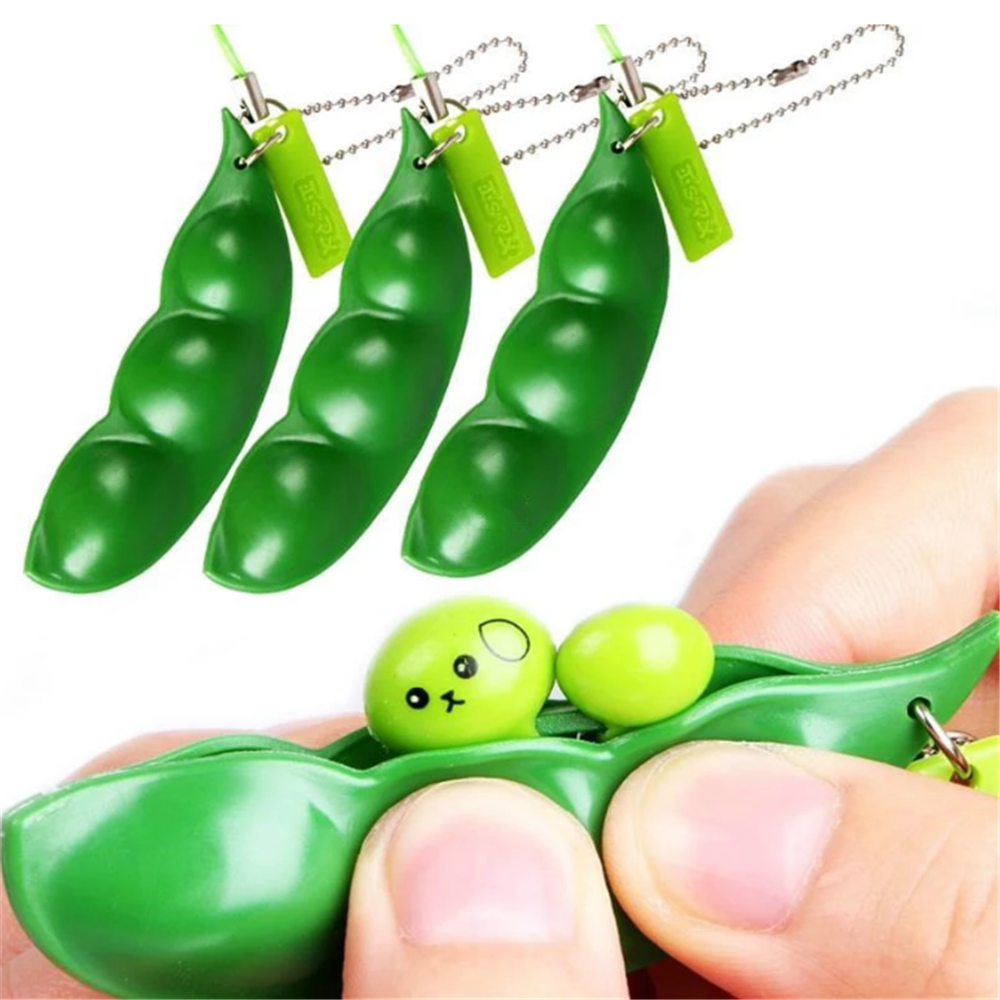 Poppet Edamame Fidget Toy Keychain for Stress Relief