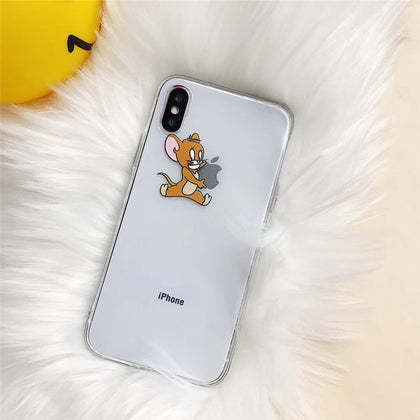 Cartoon Cat and Mouse TPU Phone Case (Full Protection)