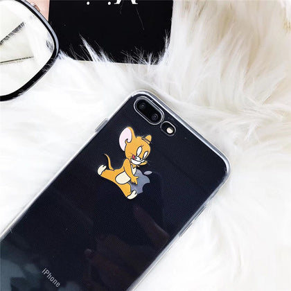 Cartoon Cat and Mouse TPU Phone Case (Full Protection)