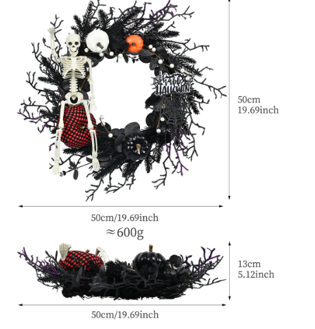 Halloween Skeleton Wreath 💀🎃