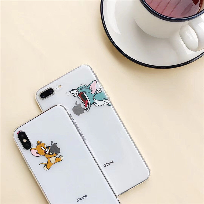 Cartoon Cat and Mouse TPU Phone Case (Full Protection)
