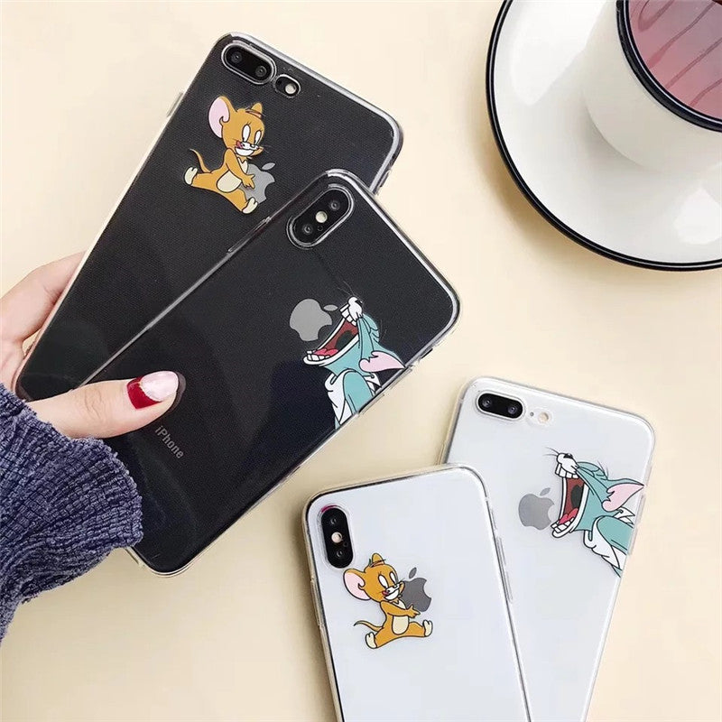 Cartoon Cat and Mouse TPU Phone Case (Full Protection)